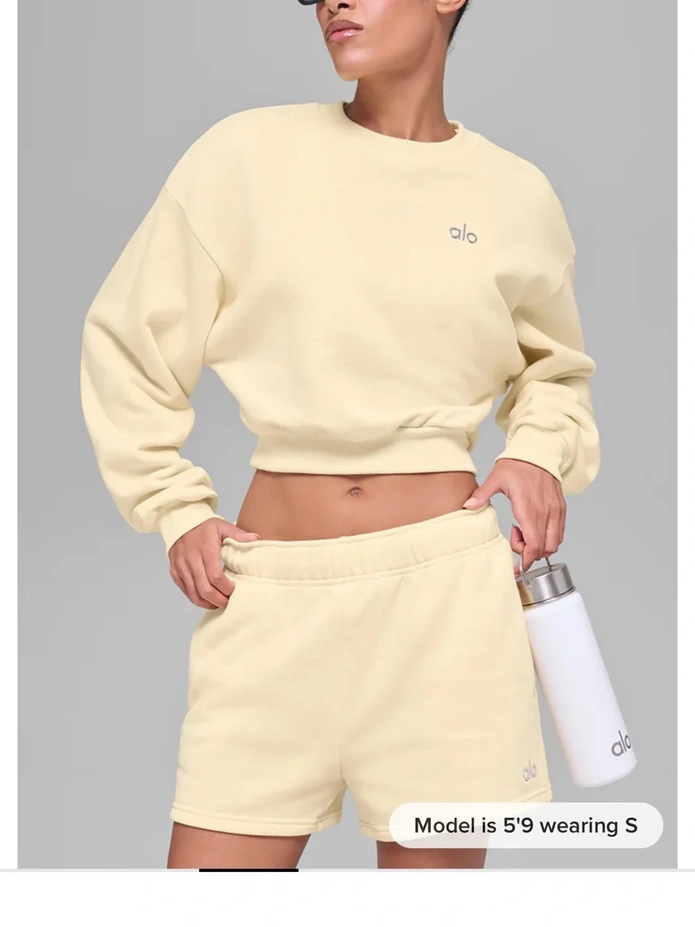 Alo yoga cropped accolade crewneck nwt size  xs